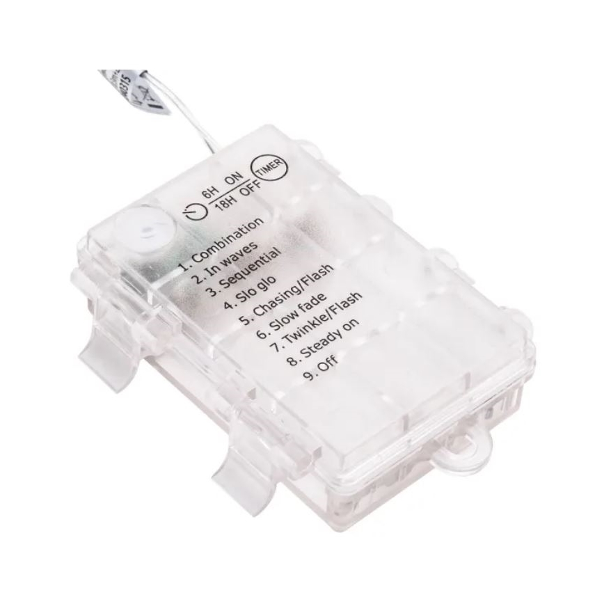 Aigostar - Guirlande de Noël extérieure 25xLED/3xAA/8 fonctions 2,8 m IP44 blanc froid