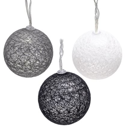 Aigostar - Guirlande LED 10 LED / 3 × AA, 2 m, blanc chaud