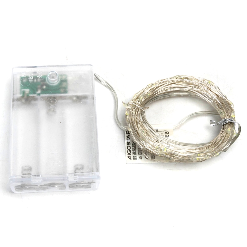 Aigostar - Guirlande LED 100xLED/3xAA 10,3m blanc froid