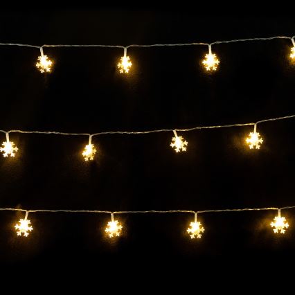 Aigostar - Guirlande LED 10xLED/3xAA, 1,5 m, blanc chaud, à motifs flocons