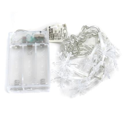 Aigostar - Guirlande LED 10xLED/3xAA, 1,5 m, blanc chaud, à motifs flocons