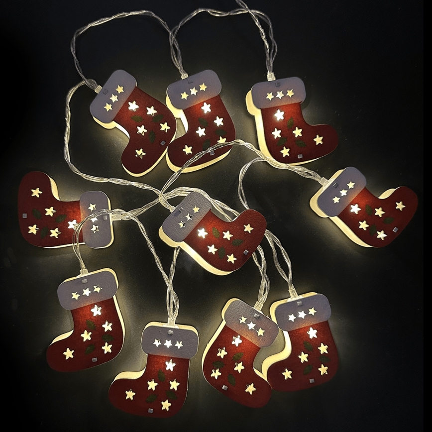 Aigostar - Guirlande LED 10xLED/3xAA, 1,5 m, blanc chaud, bas