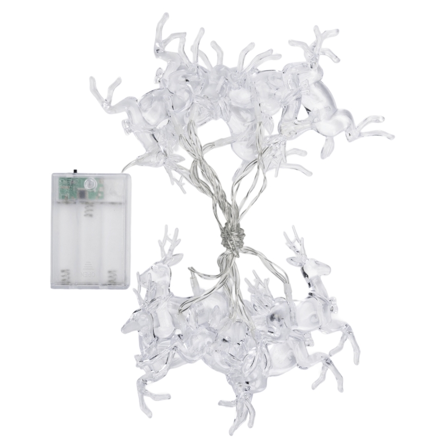 Aigostar - Guirlande LED 10xLED/3xAA 1,5m blanc chaud cerfs