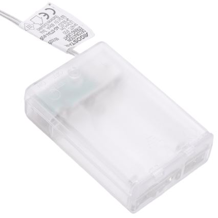 Aigostar - Guirlande LED 20×LED / 3×AA, 2 m, blanc chaud, argentée
