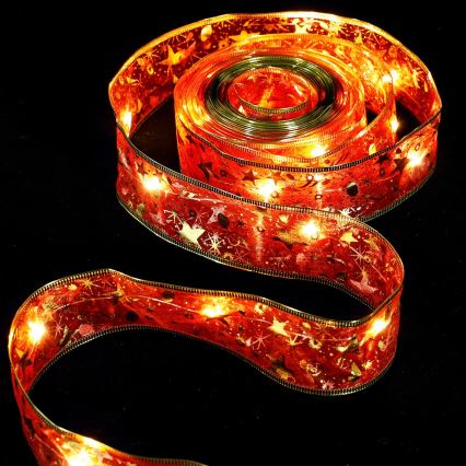 Aigostar - Guirlande LED 20 LED, 2 m, 3x AA, blanc chaud, rouge