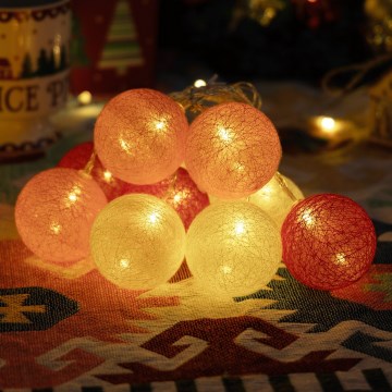 Aigostar - Guirlande LED de Noël, 10 LED, 2 m, alimentée par 3 piles AA, blanc chaud