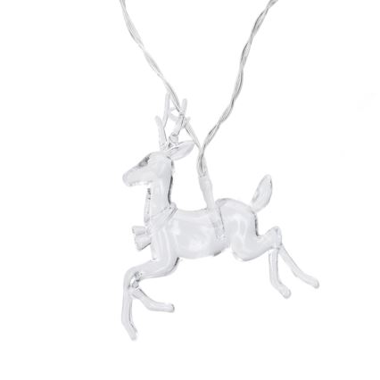 Aigostar - Guirlande LED de Noël 10xLED/3xAA 1,5m blanc chaud à motifs rennes