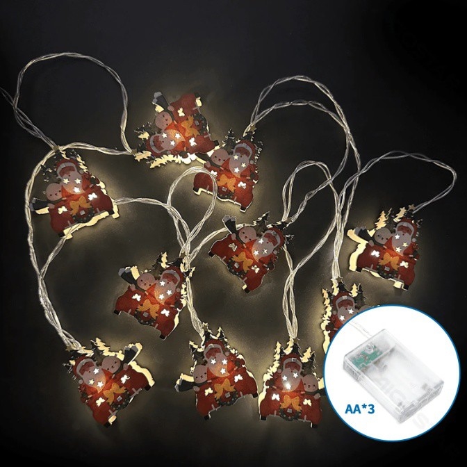 Aigostar - Guirlande LED de Noël 10xLED/3xAA 1,5m blanc chaud traîneaux