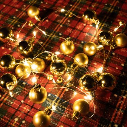 Aigostar - Guirlande LED de Noël 20xLED/3xAA 2 m blanc chaud