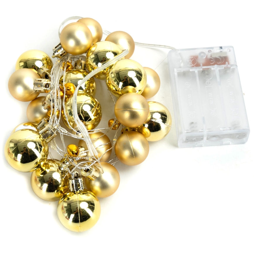 Aigostar - Guirlande LED de Noël 20xLED/3xAA 2 m blanc chaud