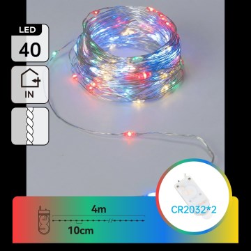 Aigostar - Guirlande LED de Noël 40xLED/2x3V 4m multicolore