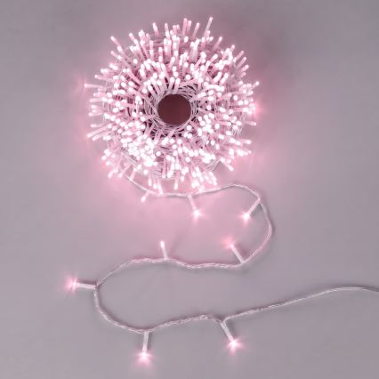 Aigostar - Guirlande LED de Noël d'extérieur 100 LED / 8 fonctions 13 m IP44 rose