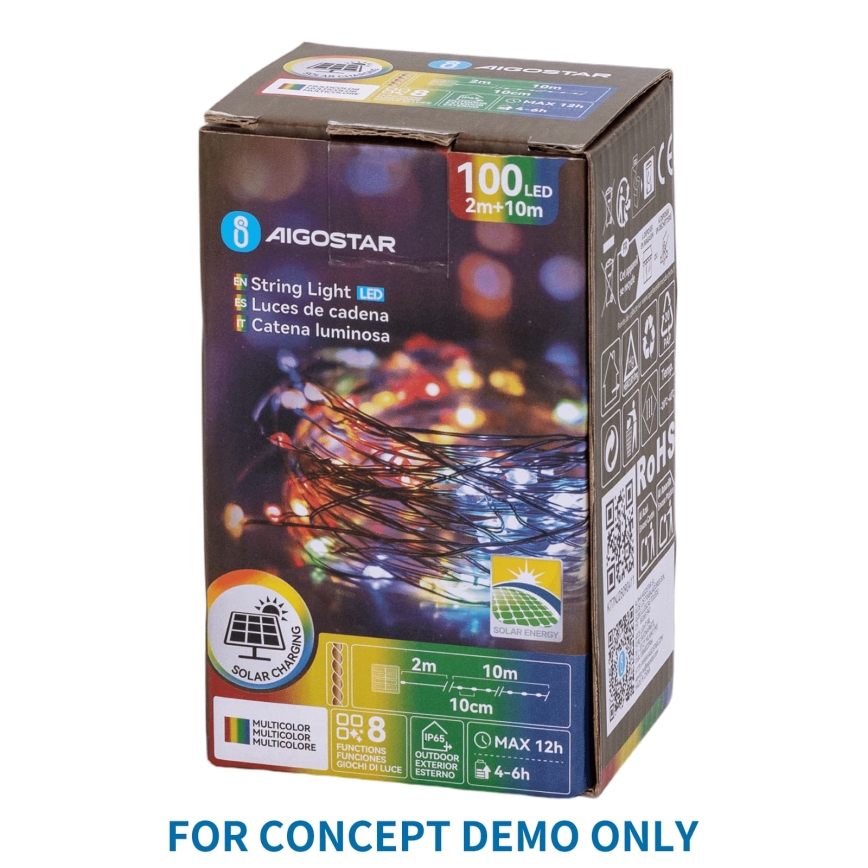 Aigostar - Guirlande LED de Noël d'extérieur 600xLED/8 fonctions 5m IP44 multicolore