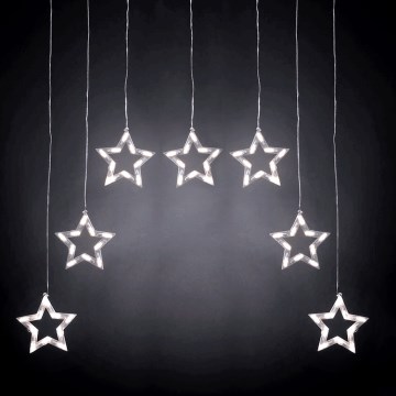 Aigostar - Guirlande LED de Noël d'extérieur 70 LED, 1,2 x 1 m, IP44, blanc froid, à motif étoiles