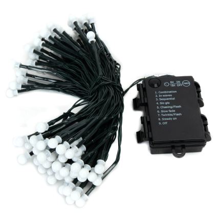 Aigostar - Guirlande lumineuse LED extérieure de Noël 100xLED/8 fonctions 3xAA 10,3m IP44 blanc chaud