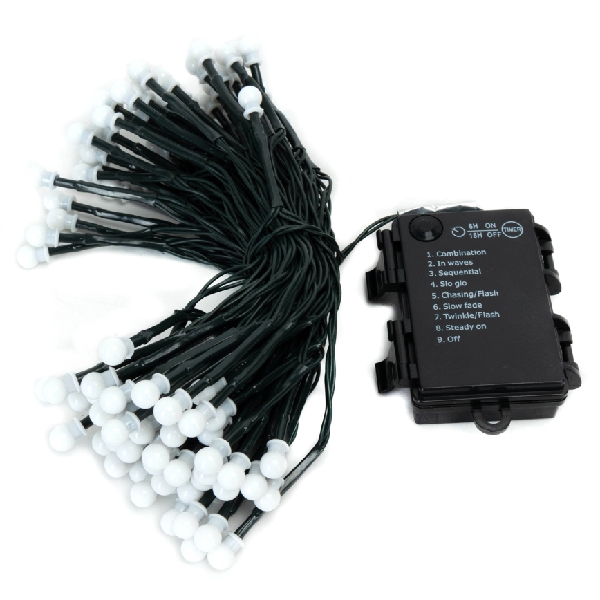 Aigostar - Guirlande lumineuse LED extérieure de Noël 100xLED/8 fonctions 3xAA 10,3m IP44 blanc chaud