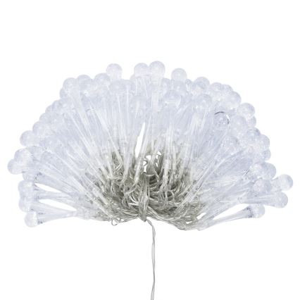 Aigostar - Guirlande LED d'extérieur pour Noël, 100 LED / 8 fonctions, 3xAA, 10 m, IP44, blanc chaud, ampoules en forme de goutte