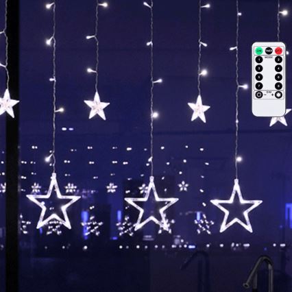 Aigostar - Guirlande lumineuse d'extérieur 120 LED / 8 fonctions 3 x 0,6 m IP44 blanc froid + télécommande