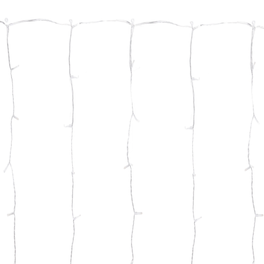 Aigostar - Guirlande de Noël LED d'extérieur 288 LED / 8 fonctions, 1,5 x 1,8 m, IP44, blanc froid