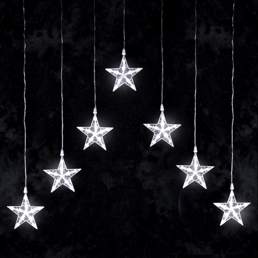 Aigostar - Guirlande LED de Noël d'extérieur 70xLED 1,2x1m IP44 blanc froid en forme d'étoiles