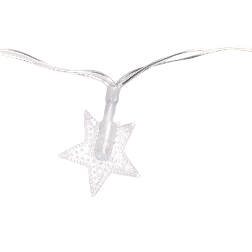 Aigostar - Guirlande LED d'extérieur 100 LED/8 fonctions 3xAA 10 m IP44 blanc froid