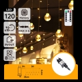 Aigostar - Guirlande LED d'extérieur 120 LED / 8 fonctions 3 x 0,6 m IP44 blanc chaud + télécommande