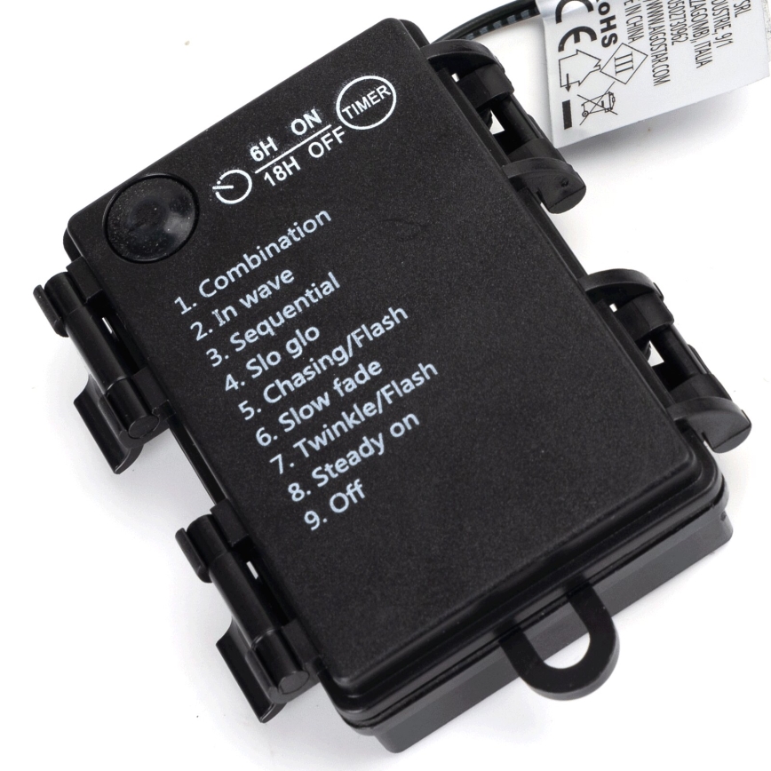 Aigostar - Guirlande LED d'extérieur 150 LED / 8 fonctions / 3xAA / 15,3 m / IP44 / multicolore