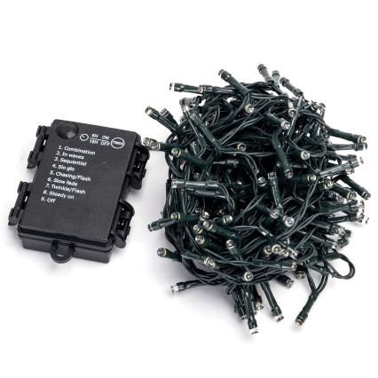 Aigostar - Guirlande LED d'extérieur 200 LED/8 fonctions 3 piles AA 10,3 m IP44 multicolore