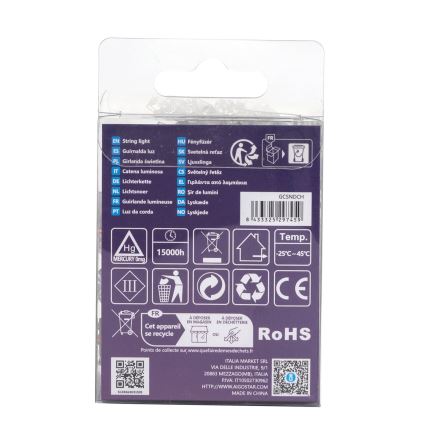 Aigostar - Guirlande LED d'extérieur 50xLED/8 modes 3xAA 5,3m IP44 multicolore