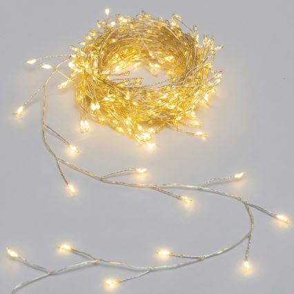 Aigostar - Guirlande LED d'extérieur de Noël 100xLED/8 fonctions 3xAA 3,3m IP44 blanc chaud