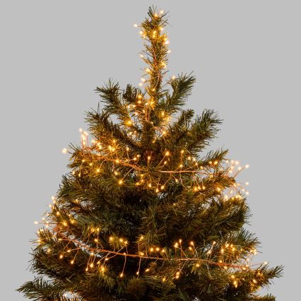 Aigostar - Guirlande LED d'extérieur de Noël 100xLED/8 fonctions 3xAA 3,3m IP44 blanc chaud