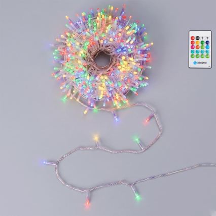 Aigostar - Guirlande LED de Noël pour extérieur à intensité réglable avec capteur de mouvement 100xLED/3xAA 12m multicolore + télécommande