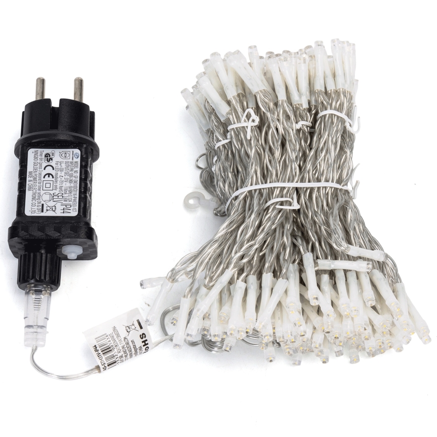 Aigostar - Guirlande LED d'extérieur pour Noël, 234 LED, 8 modes, 1,2 x 1,8 m, IP44, blanc chaud