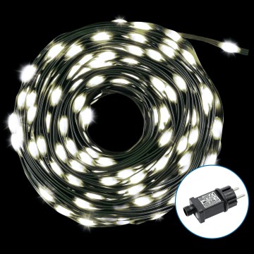 Aigostar - Guirlande LED d'extérieur pour Noël 300 LED / 8 fonctions, 33 m, IP44, blanc froid
