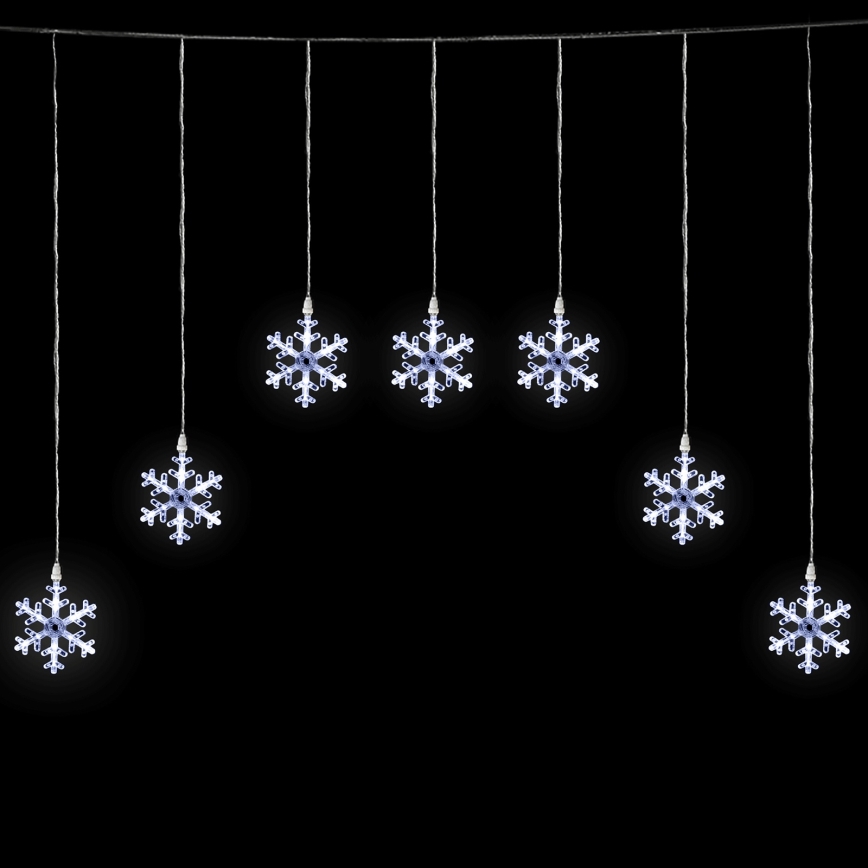 Aigostar - Guirlande LED d'extérieur 84 LED / 8 fonctions 1,2 x 1 m IP44 blanc froid, motifs flocons