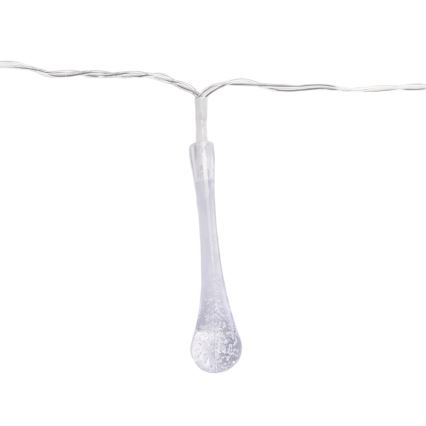 Aigostar - Guirlande LED extérieure 25xLED/8 fonctions 3xAA 2,5m IP44 gouttes multicolores