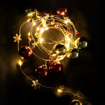 Aigostar - Guirlande lumineuse 20 LED, 2 m, alimentée par 3xAA, blanc chaud