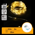 Aigostar - Guirlande lumineuse de Noël 20 LED/3xAA 2,3 m blanc chaud