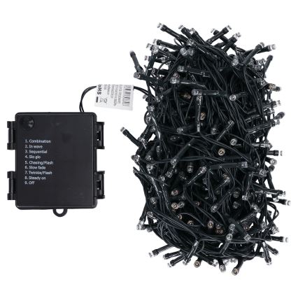 Aigostar - Guirlande lumineuse LED d'extérieur pour Noël, 500 LED, 8 fonctions, 4 × piles AA, 25,3 m, IP44, multicolore