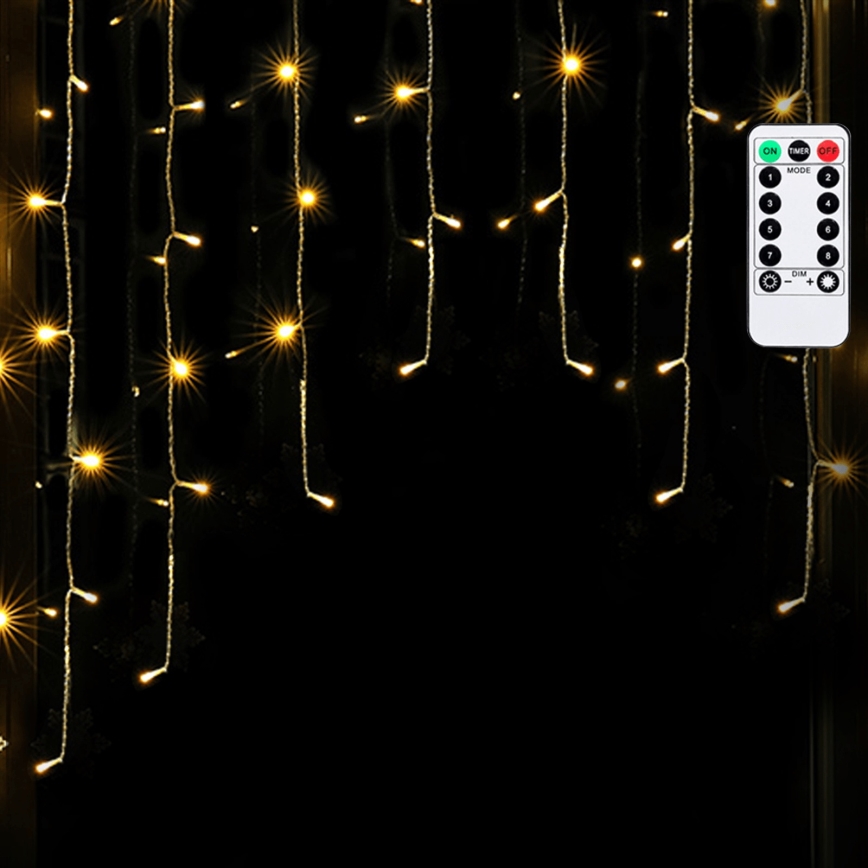 Aigostar - Guirlande LED de Noël d'extérieur 100xLED/6W/230V/8 fonctions 1,5x1m IP44 blanc chaud + télécommande