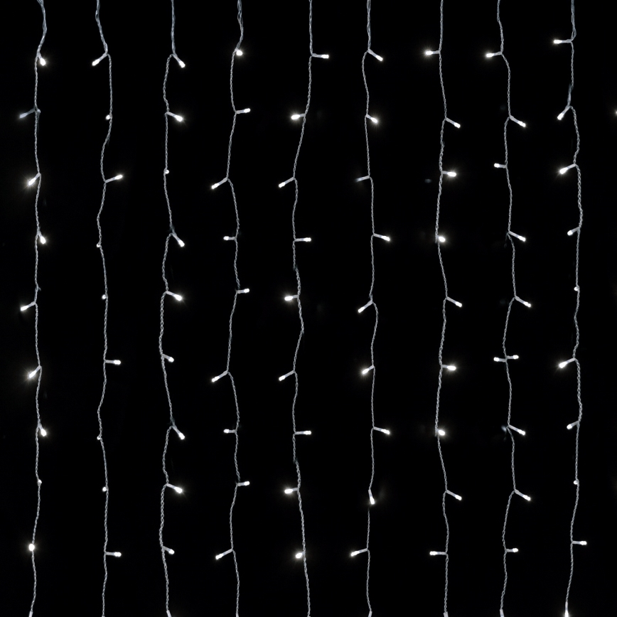 Aigostar - Guirlande de Noël LED d'extérieur 288 LED/8 fonctions 1,5 x 1,8 m IP44 blanc froid