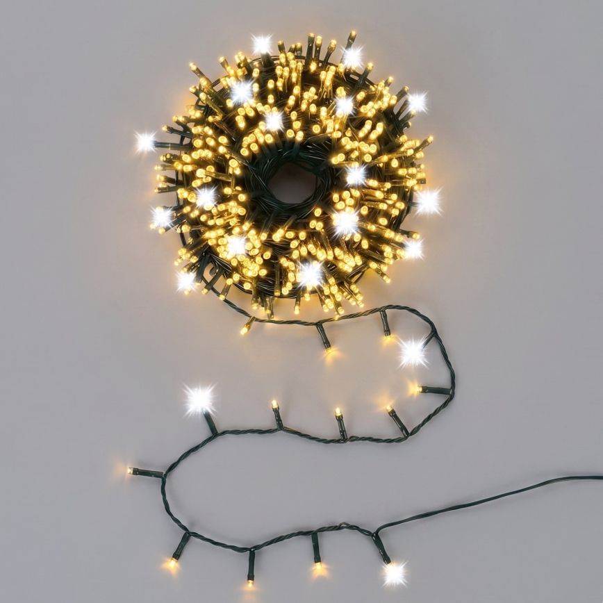 Aigostar - Guirlande lumineuse de Noël LED d'extérieur 320xLED+80xLED 23m IP44 blanc chaud+blanc froid