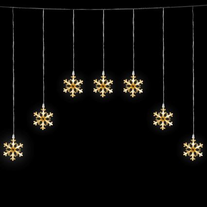 Aigostar - Guirlande LED de Noël d'extérieur 84 LED / 8 fonctions 1,2 x 1 m IP44 blanc chaud flocons