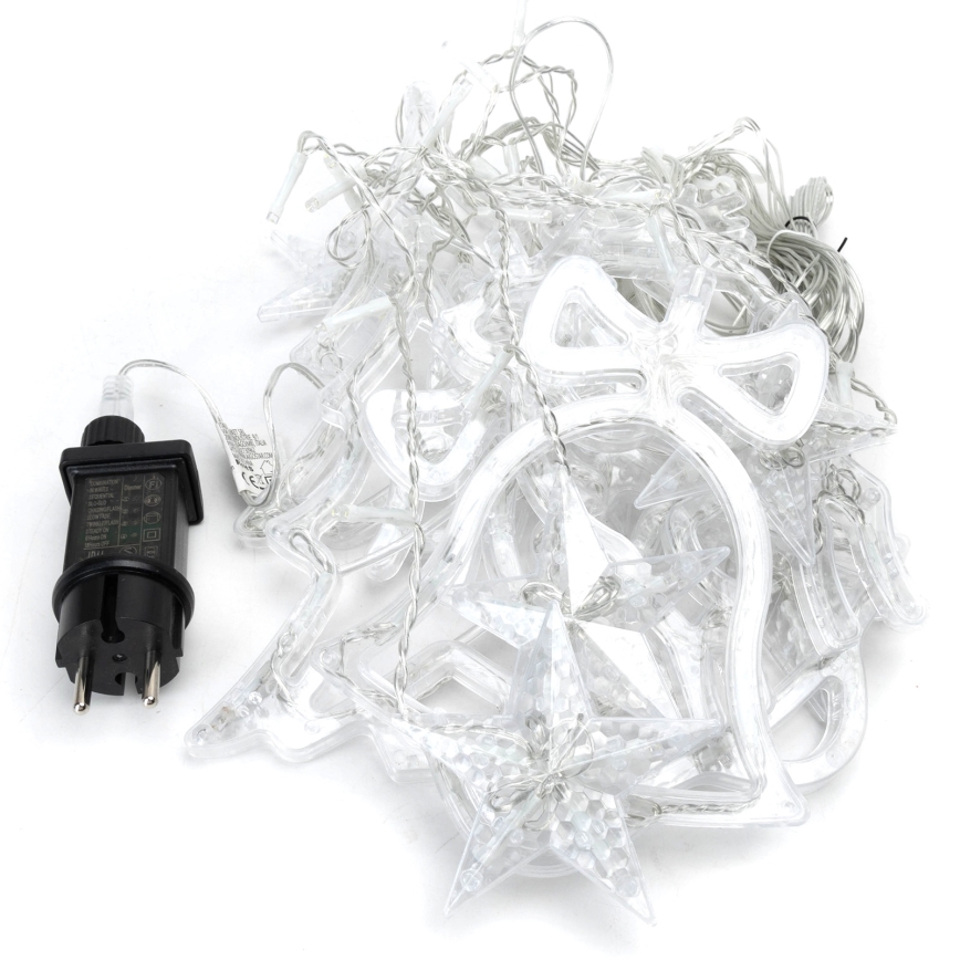 Aigostar - Guirlande LED de Noël d'extérieur 120xLED/8 fonctions 3x0,6m IP44 blanc froid + télécommande