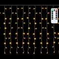 Aigostar - Guirlande lumineuse de Noël LED extérieure 300 LED, 8 modes, 3 x 1 m, IP44, blanc chaud, avec télécommande