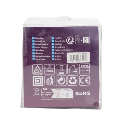 Aigostar - Guirlande lumineuse de Noël LED extérieure, 50 LED, 8 fonctions, 8 m, IP44, blanc chaud