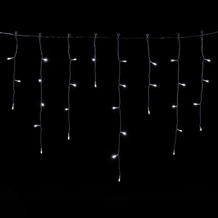 Aigostar - Guirlande de Noël LED d'extérieur 300 LED, 8 fonctions, 3xAA, 18 x 0,6 m, IP44, blanc froid