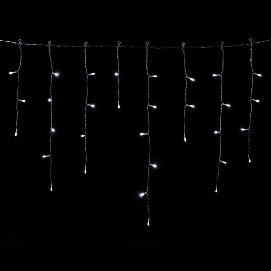 Aigostar - Guirlande de Noël LED d'extérieur 300 LED, 8 fonctions, 3xAA, 18 x 0,6 m, IP44, blanc froid