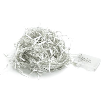 Aigostar - Guirlande de Noël LED d'extérieur 300 LED, 8 fonctions, 3xAA, 18 x 0,6 m, IP44, blanc froid