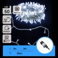 Aigostar - Guirlande lumineuse de Noël LED pour l'extérieur, 50 LED / 8 fonctions, 8 m, IP44, blanc froid